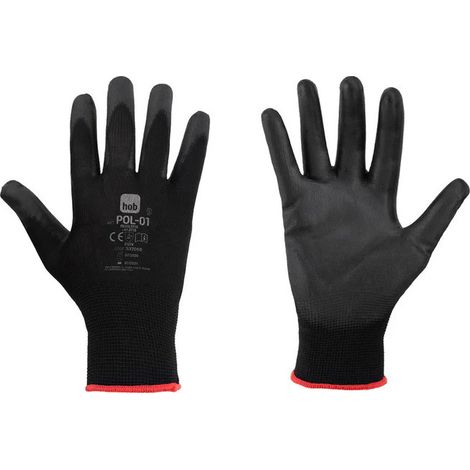 Neri Safety Guantes de Trabajo Nit-01 Poliéster/Nitril Talla 7 - Paquete de 12 Pares