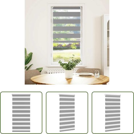 Fensterrollo - Zebra-Rollo 60,9 x 120 cm, Stoffbreite 56,7 cm, grau (1/5)