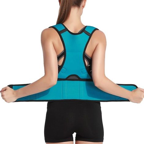 Ceinture de soutien correctrice de posture pour adulte, protège-épaules, ceinture dorsale et de soutien lombaire - verte (M) (1/5)