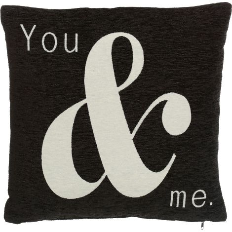 Premier Housewares Words 'You & Me' Black Cushion