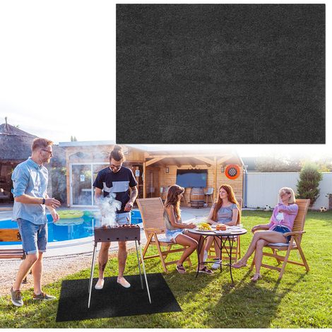 Wolketon Grillteppich, Grillmatte 80x120 cm, rutschfeste Unterlage für Grill und Outdoor-Geräte, ölbeständig, Bodenschutz für Garten und Terrasse