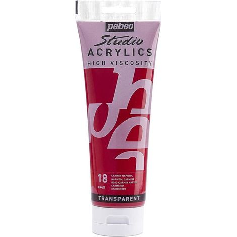Peinture acrylique - PEBEO - Rouge vermillon - 250 ml - Effet fluorescent - Finition mate (1/5)