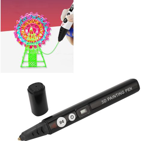 Stylo d'impression haute température, tiroir intelligent 3D avec écran LCD, version anglaise, noir (1/5)