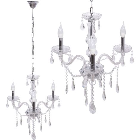 LAMPADARIO 300752 CRISTALLO CROMO 3-PUNTI LUCE E14 60X60X58CM