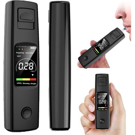 Éthylotest électronique portable avec écran LCD numérique, mesure de haute précision, pour une utilisation à domicile et professionnelle. (1/5)