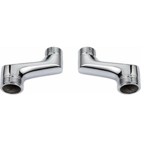 YMYNY Raccord Contre Coudé Douche,Raccord Laiton Coudé RéDucteur,Bras Pivotant RéGlable,Raccord Mural Contre Coudé,Raccord Excentré 1/2 3/4,Chrome (1/2)