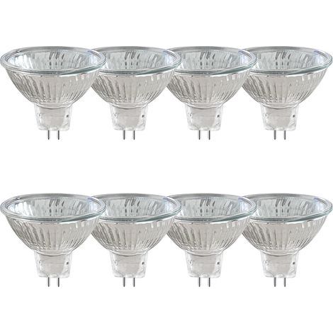 8er-Pack GU5.3 20W 12V Halogen-Reflektorlampen, dimmbarer Fluter, MR16 Halogen-Spotlight, 210 lm, warmweiß (2700 K), 36° Abstrahlwinkel, 2-Pin-Sockel, Reflektorlampe[Energieklasse C]
