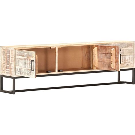 Maison Exclusive - TV-Schrank Weiß 140 × 30 × 45 cm Massivholz Ak