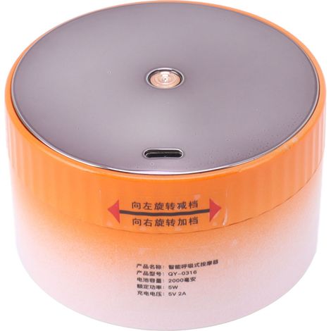 Outil de massage électrique par ventouses en ABS, appareil de massage Gua Sha portable et portatif, pour la maison, les voyages et le bureau, couleur orange.