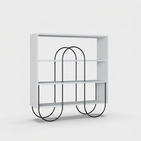 Moderne Konsolen-Bücherregale mit Metallregalen Norfolk