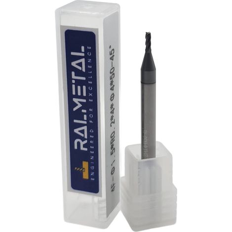 Fresa radiale in metallo duro integrale Fi1.5 x R0.2 x 4D x 50 45 HRC (1/5)