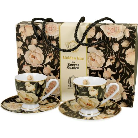 Espressotassen-Set „Englische Rosen“