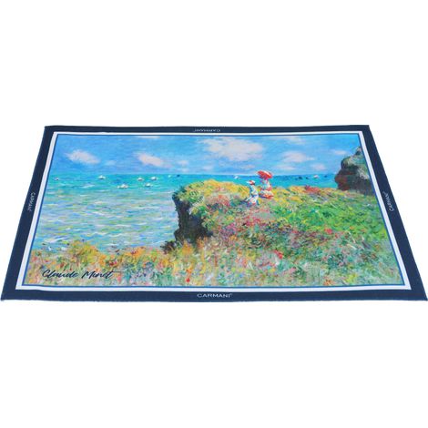 Set de table, napperon, Monet marchant sur la falaise, décoration de table, maison (1/2)