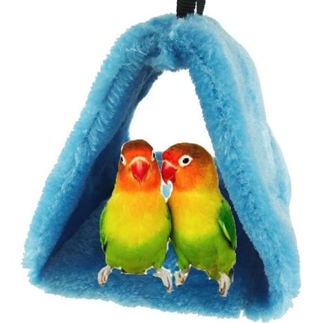 Nichoir d'hiver chaud pour oiseaux, adapté aux perroquets, perruches à longue queue, calopsittes, perroquets amazones, cacatoès, canaris, inséparables et autres oiseaux jouet de cage, bleu.