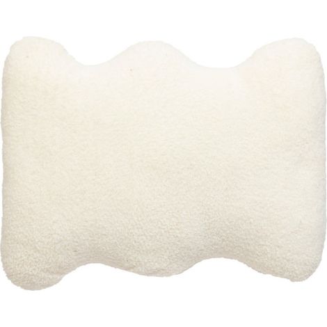 Coussin Déco Imitation Fourrure "Wavy Bliss" 35x48cm Blanc (1/4)