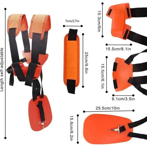 Imbracatura regolabile per decespugliatore con spallacci imbottiti per tosaerba e tagliabordi - ALTRO (1/3)
