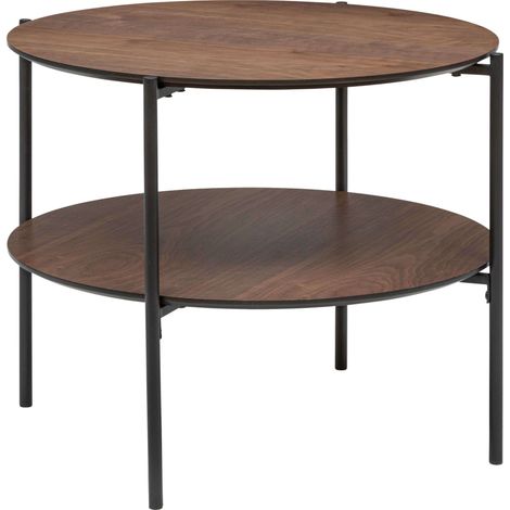 Mesa de Cento Kemi Dos Niveles Negro y Nogal 52x36 cm (1/5)