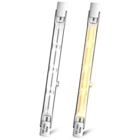 Ampoule Halogène R7s 500W 118mm Dimmable Blanc Chaud 2800K Projecteur Linéaire Double Extrémité Lot de 2 (1/4)