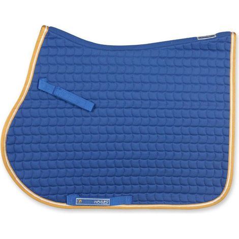 Full, Blu Royal: Sottosella rettangolare in cotone con trapuntatura ad ondine modello Hether