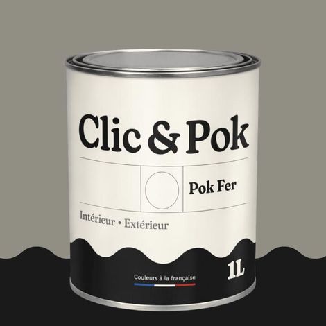 Peinture Fer Antirouille – Métal Extérieur Intérieur, Satinée, Protection Rouille - 1L - RAL 7030 - Gris pierre