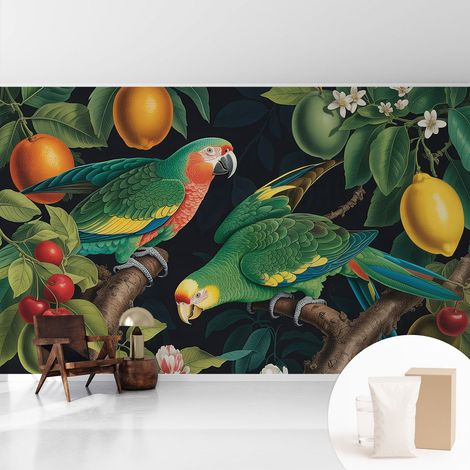Papier peint intissé mural avec imprimé pour décoration pour salon pour chambre à coucher pour entrée Aventure tropicale 416x254 cm (1/5)
