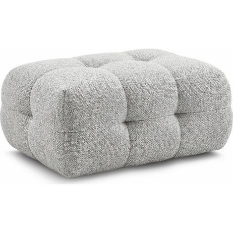 BOBOCHIC - Pouf petit LAURA tissu chiné   Gris clair