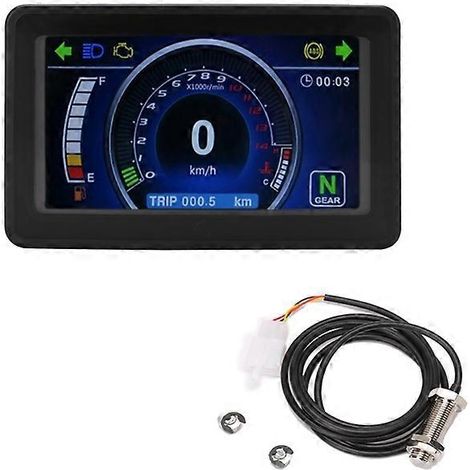 Compteur de vitesse multifonction universel à écran LCD pour motos 1, 2 et 4 cylindres, avec écran LCD remplaçable. (1/5)
