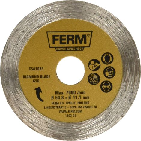 FERM CSA1035 Lame de scie 44T (HSS) - Adaptée pour stratifié - pour scie circulaire de précision