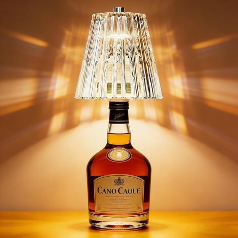 Lampe Bouteille Sans Fil Rechargeable par USB – Abat-jour en Cristal Transparent, 3 Couleurs par Touche avec Graduation Fluide – Décoration Intérieure pour Bar, Cuisine, Séjour et Soirée (1/5)