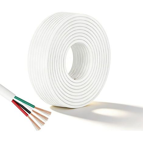 Flexibles PVC-Kupfer-Elektrokabel 28AWG, weiß, 10 Meter, Außendurchmesser 3,0 mm, 4 Adern, biegefest, oxidationsbeständig, geeignet für trockene Umgebungen (1/5)