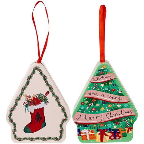 Lot de 2 boîtes en fer-blanc sur le thème de Noël, boîtes à biscuits et bonbons, boîtes cadeaux-10X8X4CM