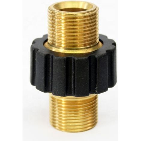Raccord Rapide de Tuyau, Adaptateur pour Nettoyeur Haute Pression à Double Mâle Compatible avec Karcher HD & HDs Nettoyeur Haute Pression Tuyau,14 mm Diamètre,1Pcs