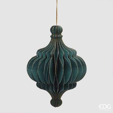 EDG Addobbo Trottola Origami Verde H.15 D.10,5 C4