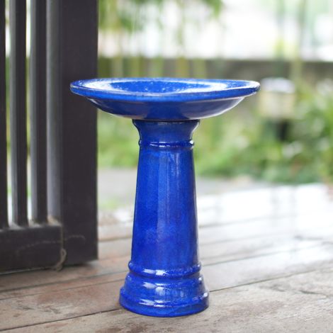 Bebedero para aves de cerámica azul Ø 31,5 x H 38 cm HAVRYA (1/5)