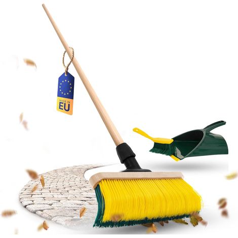 Balai à griffes Novaliv Premium avec manche 50 cm, y compris ensemble de balayage jumbo, balai spécial à poils courbés - idéal comme balai de jardin,