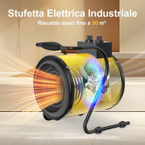 Termoventilatore professionale 3kW – Riscaldatore industriale con termostato e angolo regolabile per cantieri – DAHTEC (1/5)