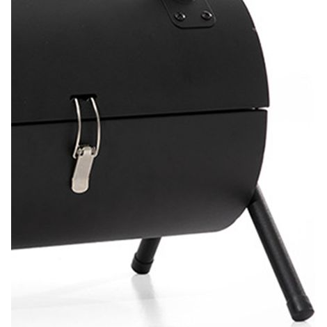Tragbarer, doppelseitiger Holzkohlegrill aus Metall, rauchfrei, ideal für Camping, Picknicks und Partys, schwarz. (1/4)