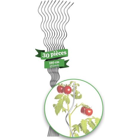 TIVCROXS - Floordirekt – Lot de 30 tuteurs spirales en acier galvanisé 180 cm – Résistants aux intempéries – Pour plantes grimpantes, tomates et concombres (1/5)