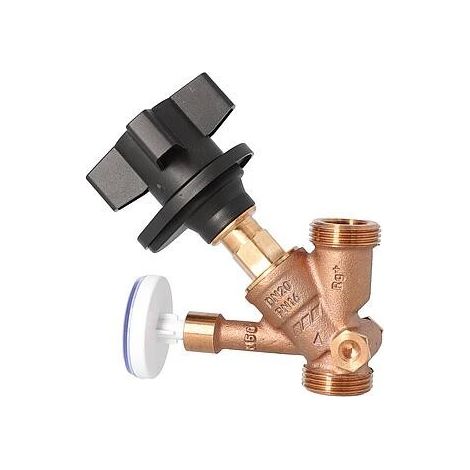 Vanne de régulation de circulation Multi-Fix-Plus, avec bouchon de vidange, DN20 (3/4"), mâle à joint plat (1/3)