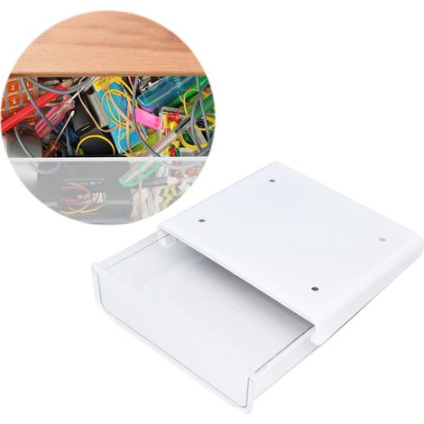 Tiroir de Bureau Amovible en Acrylic - Support de Rangement Concealed avec 3 Bandes Adhésives pour Bureau et Maison (1/5)