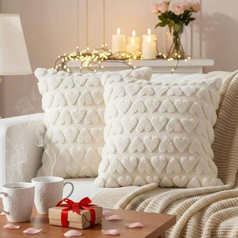 Federe decorative, ornamenti moderni, 2 pezzi, 45x45, beige