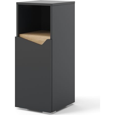 Vicco – Armoire de salle de bain Marelle anthracite – 2 étagères fermées – Dimensions 30 x 74,5 x 35 cm – Panneau de particules 16 mm (1/5)