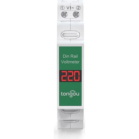 Mini voltmètre modulaire DIN monophasé avec affichage numérique LCD – AC 60–450 V détecteur de jauge (1/5)