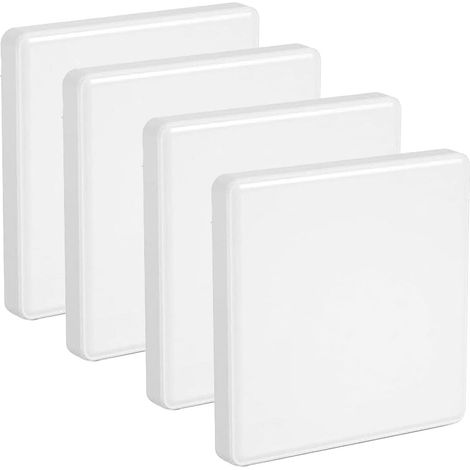 Lot de 4 cache-prises encastrées, Plaques Murales Vierges en Plastique 8,6 x 8,6 cm pour Prises ou Interrupteurs non Utilisés (1/5)
