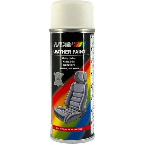 Bombe de peinture - Pour cuir, vinyles et simili cuir - Blanc - RAL 9016 - MoTip - Leather Paint