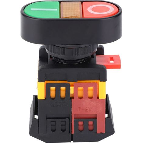 YDuupxe Interrupteur à Bouton-poussoir 2 Pièces avec Double Circuits et Réponse LED pour Commandes et Indicateurs Industriels (220V).. (1/5)