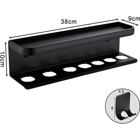 (Modèle 2) Support mural pour sèche-cheveux compatible avec le sèche-cheveux Dyson Airwrap et le fer à friser - Étagère de rangement - Organisateur de salle de bain FR2002 (1/5)
