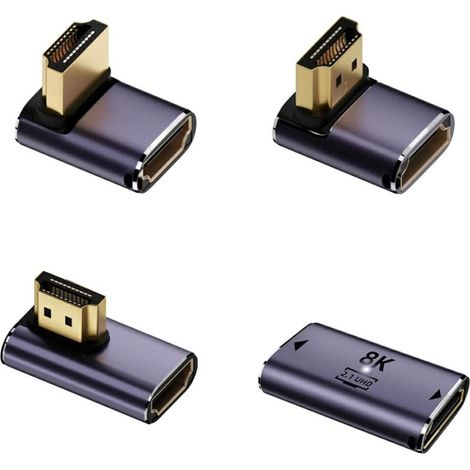 4smarts 8K HDMI-Adapterset, 4-teilig – Aufwärts-, Abwärts- und Seitwärtsanschluss, Kabelanschluss, Grau