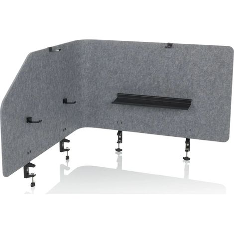 [NEUWERTIG] B-Ware H Jh Office Tischtrennwand Sichtschutz Bürowand Filz Grau Faltbar 160x50cm