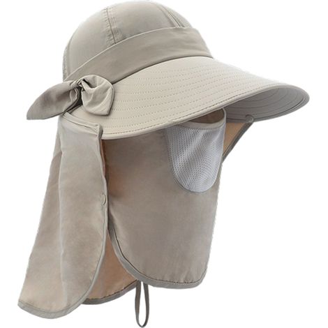 Visière Solaire Femme UPF 50+ - À Rebord Large - Avec Voile Facial Détachable - Pliable - Protection UV - 1 Pièce (1/5)
